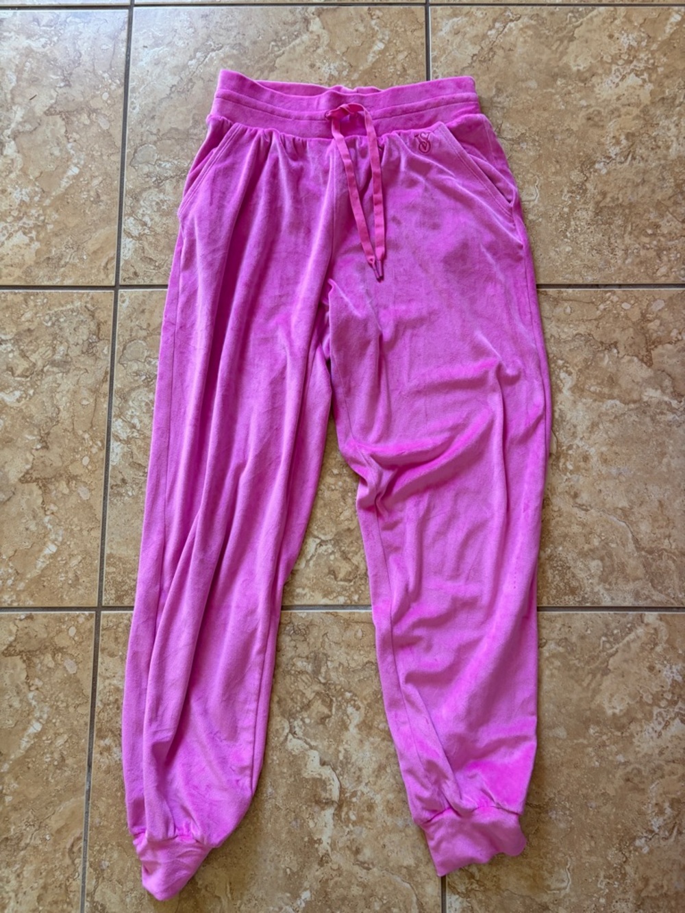 Victoria Secret Vintage Pink Velour Drawstring Joggers/Pj pants VS